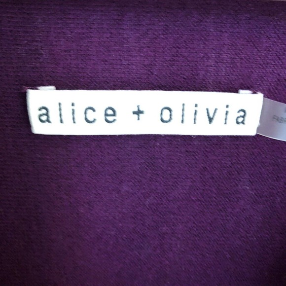 Alice + Olivia Wool and Cashmere Purple Draped Izzy Cardigan Women’s Size Small - Picture 4 of 16